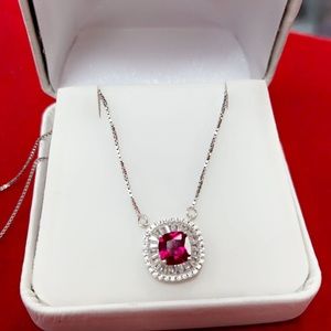 Ruby charm and chain